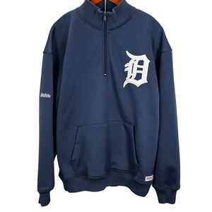 Stitches Detroit Tigers Pullover Sweatshirt Quarter 1/4 Zip Men's XLarge